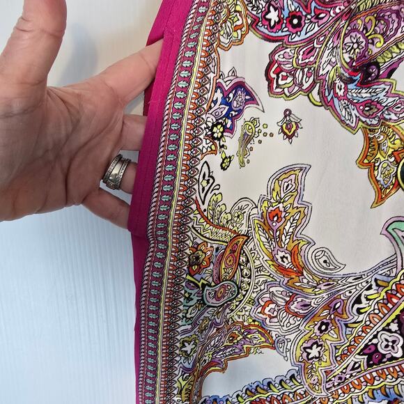 L'Agence Geraldine Cover Up Pant White Multi Paisley Print Relaxed S NEW - Picture 7 of 10